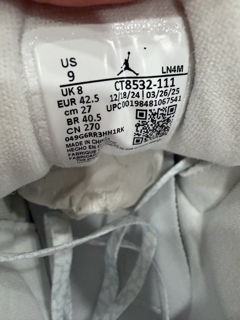 Men’s Size 9- Air Jordan 3 Retro 2025 Pure Money - Picture 14 of 14